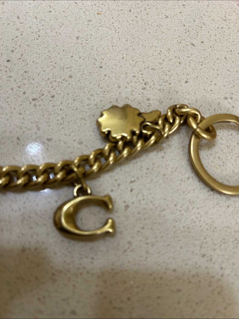 Coach Gold-Tone Charm Bag chain with Red, Green, Purple Enamel Accents - Picture 7 of 10